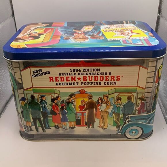 1994 Reden Budders Gourmet Popping Corn Popcorn Tin Orville Redenbacher's - Picture 1 of 8